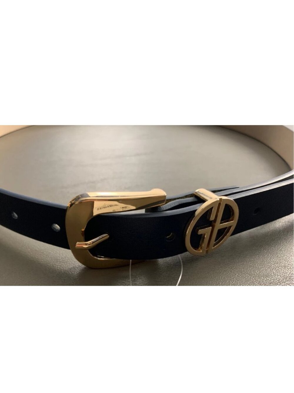 Giani Bernini Women's Logo Keeper Belt, Navy Blue, Large